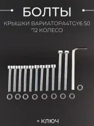 Болты крышки вариатора QMB 12" шестигранный шлиц, 8шт + ключ