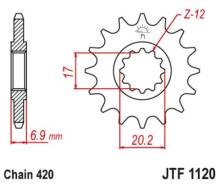 Звезда ведущая JT 420 x 13 Yamaha TZR 50, DT 50, Fantic Cabalero